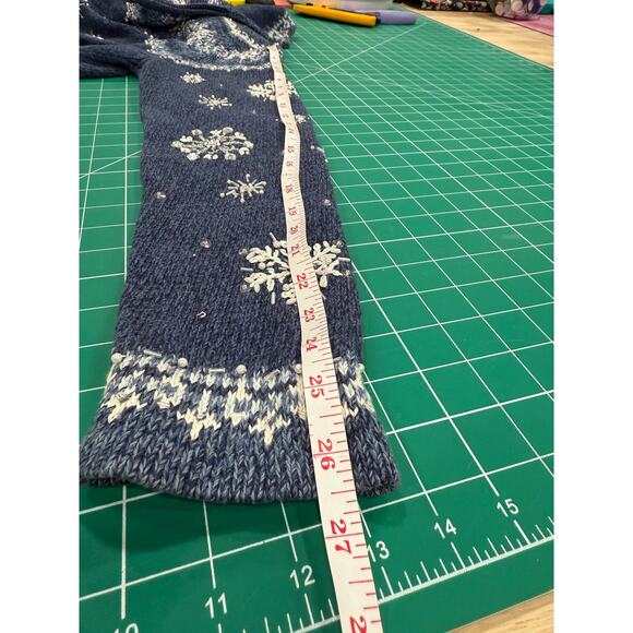 Caley St Clair L, Vintage Snowflake Zip Cardigan, Nordic Fair Isle Knit Blue - Picture 8 of 16